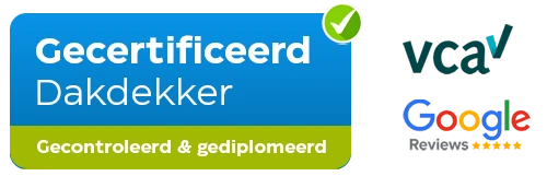 Gecertificeerd dakdekker, gecontroleerd en gediplomeerd, VCA en Google Reviews